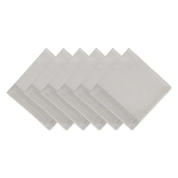 Silver Sparkle Stripe Napkin Set