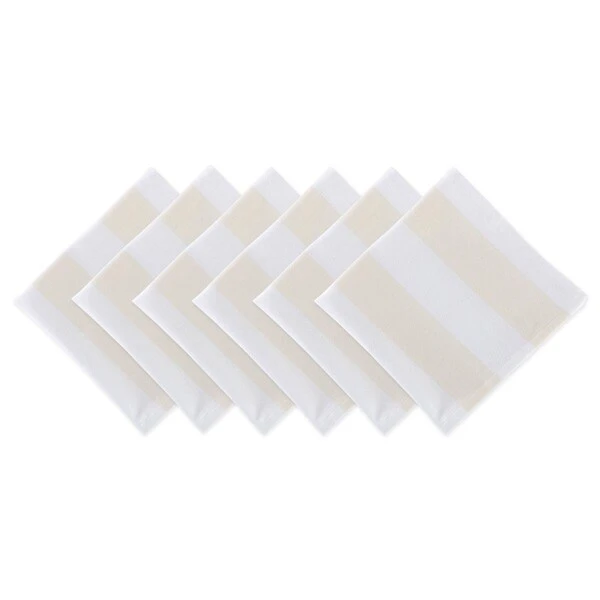 Natural & White Dobby Stripe Napkin