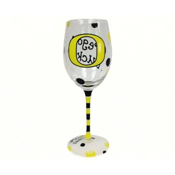 Jenkins JENKINS12678 12 Oz. Wine Glass - Oregon Ducks