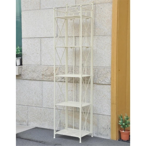 5-Tier Iron Folding Bakers Rack, White