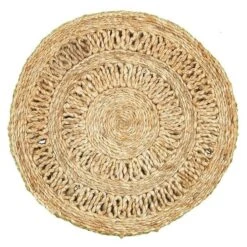 LR Home NATUR12027NAT15RD Natural Jute Rotary Round Placemats - Set Of 2