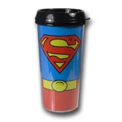 Superman Mugsupcostplsttrvl Superman Costume Plastic Travel Mug