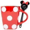 Mickey Mouse 11 Oz Disney Minnie Mouse Dress Polka Dots Mug With Spoon