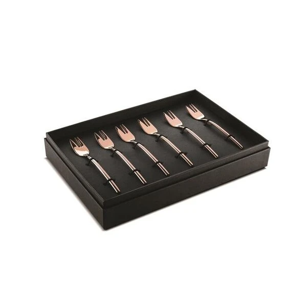 Mepra 109044115 Due Bronxo Cake Fork Set - 6 Piece