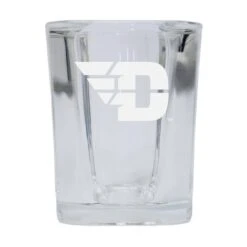 R & R Imports SGSE2-C-DAY20 Dayton Flyers 2 Oz Square Shot Glass Laser Etched Logo Design - Pack Of 2