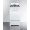 Summit RG200WS 20 In. Wide Sealed Burner Gas Range; White - Replaces RG200W