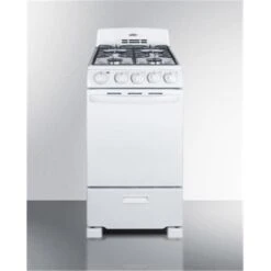 Summit RG200WS 20 In. Wide Sealed Burner Gas Range; White - Replaces RG200W