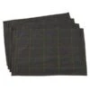 SARO 4418.MO1420B 14 X 20 In. Rectangular Moss Plaid Design Wool Blend Placemats - Moss Set Of 4