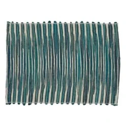 SARO 4500.TQ1420B 14 X 20 In. Oblong Water Hyacinth Table Mats Turquoise - Set Of 4