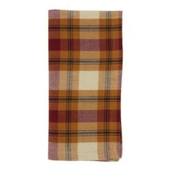 SARO 1910.RU20S 20 In. Square Rust Large Plaid Design Table Napkins Set Of 4