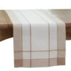 Saro 351.N1690B 16 X 90 In. Banded Border Oblong Table Runner; Natural