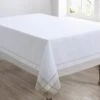 72 X 108 In. Banded Border Oblong Tablecloth, Natural