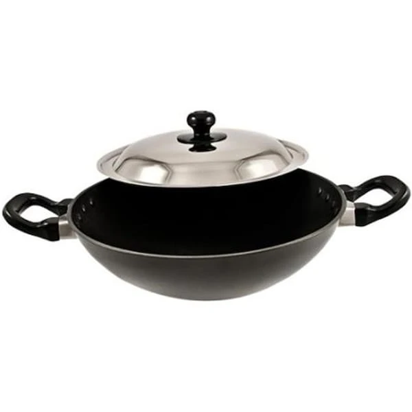 Hawkins Q55 Futura Non-Stick Deep-Fry Pan(Kadhai) With Steel Lid And Round Bottom - 2.5 Litres