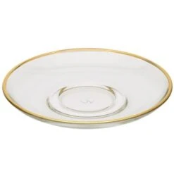 Classic Touch CAP682 Glass Plate With Gold Rim