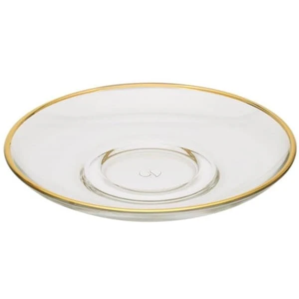Classic Touch CAP682 Glass Plate With Gold Rim