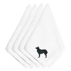 Croatian Sheepdog Embroidered Napkins, Set Of 4