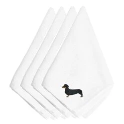 Carolines Treasures BB3382NPKE Dachshund Embroidered Napkins; Set Of 4