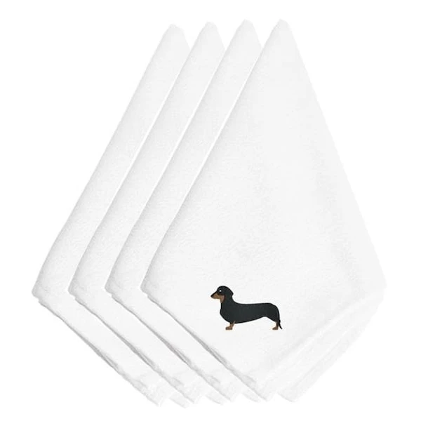 Carolines Treasures BB3382NPKE Dachshund Embroidered Napkins; Set Of 4