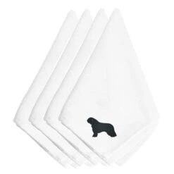 Spanish Water Dog Embroidered Napkins, Set Of 4