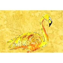 Flamingo On Yellow Fabric Placemat