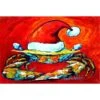 Crab In Santa Hat Santa Claws Fabric Placemat