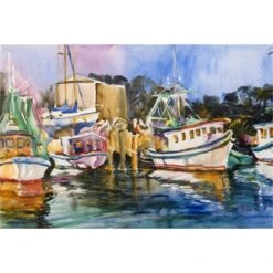 Shrimp Boat Warehouse Fabric Placemat