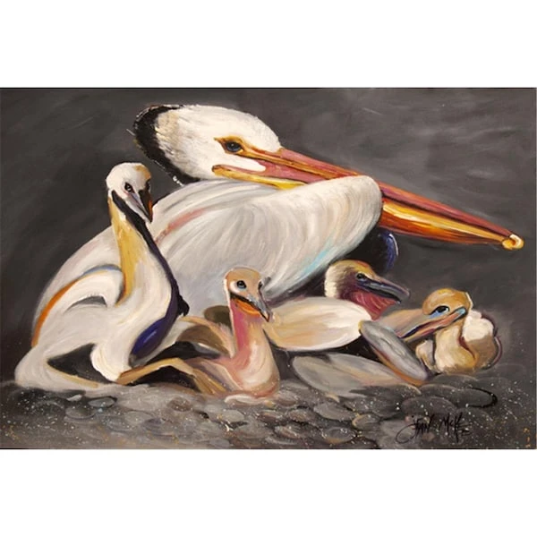 White Pelicans Fabric Placemat