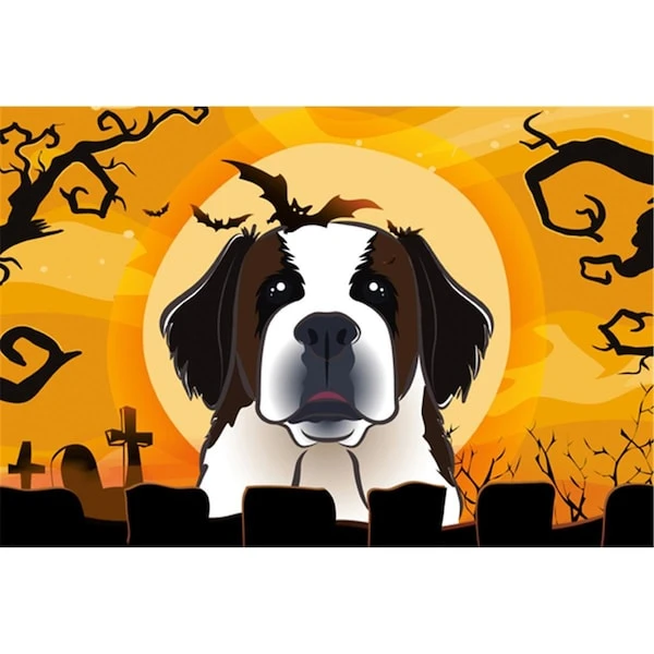 Halloween Saint Bernard Fabric Placemat