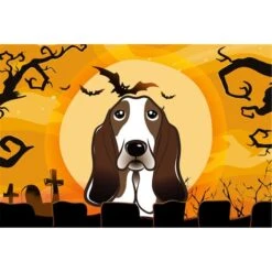 Halloween Basset Hound Fabric Placemat