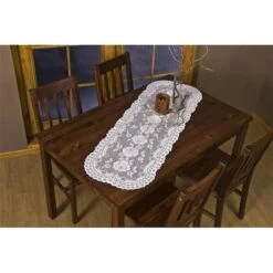 Tapestry Trading 6520W1672 16 X 72 In. European Lace Table Runner; White