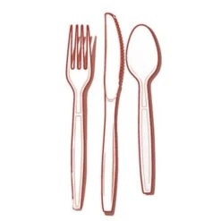 Fineline Settings 2501-BO Flairware Full Size Extra Heavy Cutlery Combo - Boxed- Bone