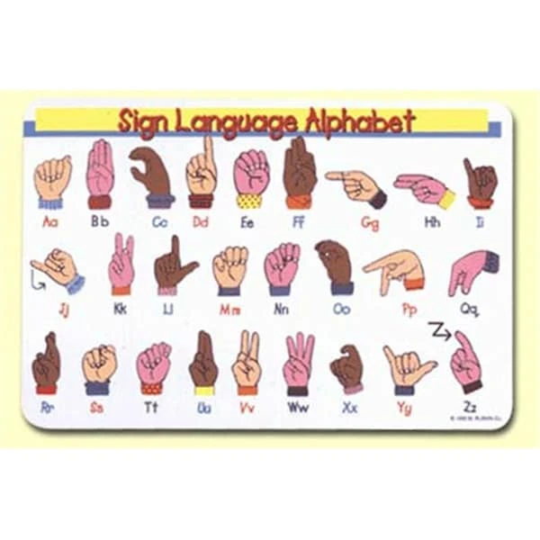 Sign Language Placemat 4PK