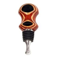 Ebony Eye Round Top Stainless Steel Wine Bottle Stopper