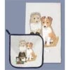 Pipsqueak Productions DP930 Sheltie Dish Towel And Pot Holder Set