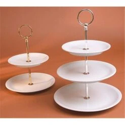 Pillivuyt 999601BX 3-Tiered Cake Plate - 6.5 Inch 7.75 Inch 9.5 Inch Plates