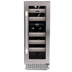 Elite 17 Bottle Seamless Stainless Steel Door Dual Zone Built-in Wine Refrigerator