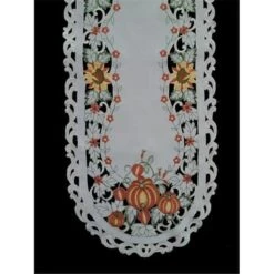 Sinobrite H7855-P Pumpkin Round Doily; 8 In.