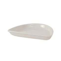 Vitrified China Half Moon Dish Eggshell - 7 In. - 2 Dozen