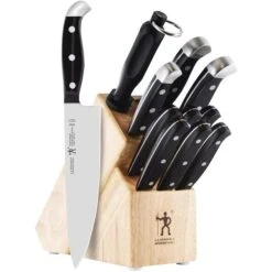 Statement Series Knife Block Set, 12Piece, Stainless Steel, Black, Satin