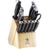 Statement Series Knife Block Set, 15Piece, Stainless Steel, Black, Satin