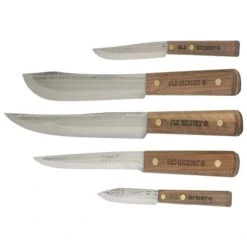 Cutlery Set, 5Piece, Carbon SteelHardwood, Brown, Satin