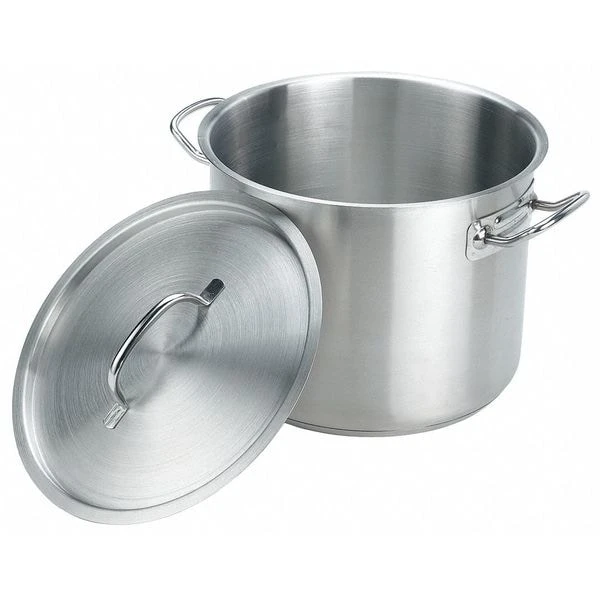 Stock Pot W/Cover, 20 Qt, 13-1/2 In., SS