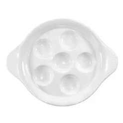 Escargot Dish, White, PK36